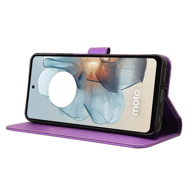 For Motorola Moto G Power 5G 2024 Diamond Texture Leather Phone Case(Purple) by buy2fix