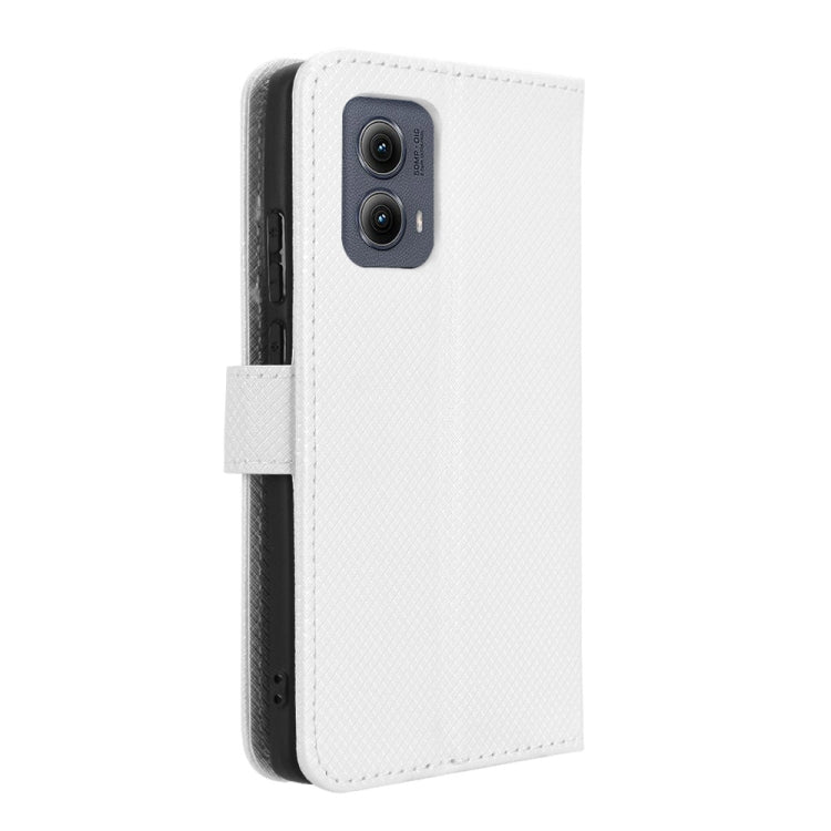 For Motorola Edge 2024 5G Diamond Texture Leather Phone Case(White) by buy2fix