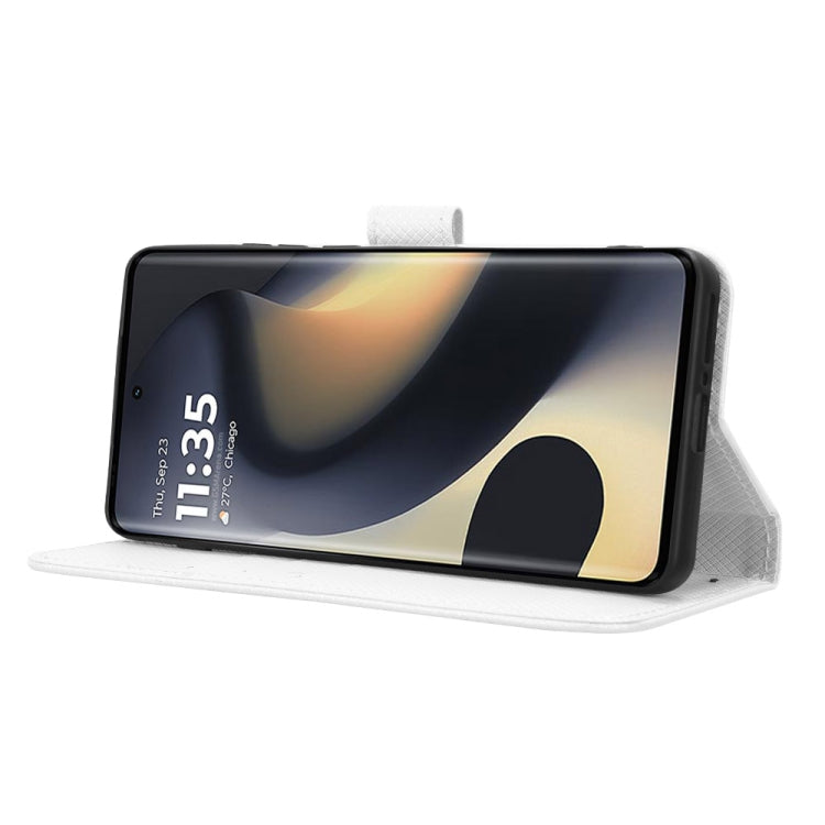 For Motorola Edge 2024 5G Diamond Texture Leather Phone Case(White) by buy2fix