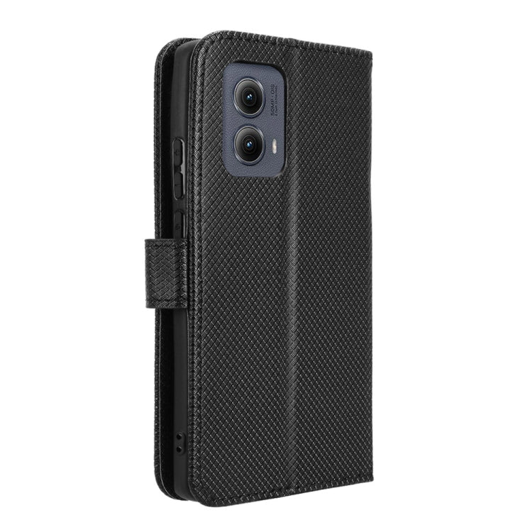 For Motorola Edge 2024 5G Diamond Texture Leather Phone Case(Black) by buy2fix