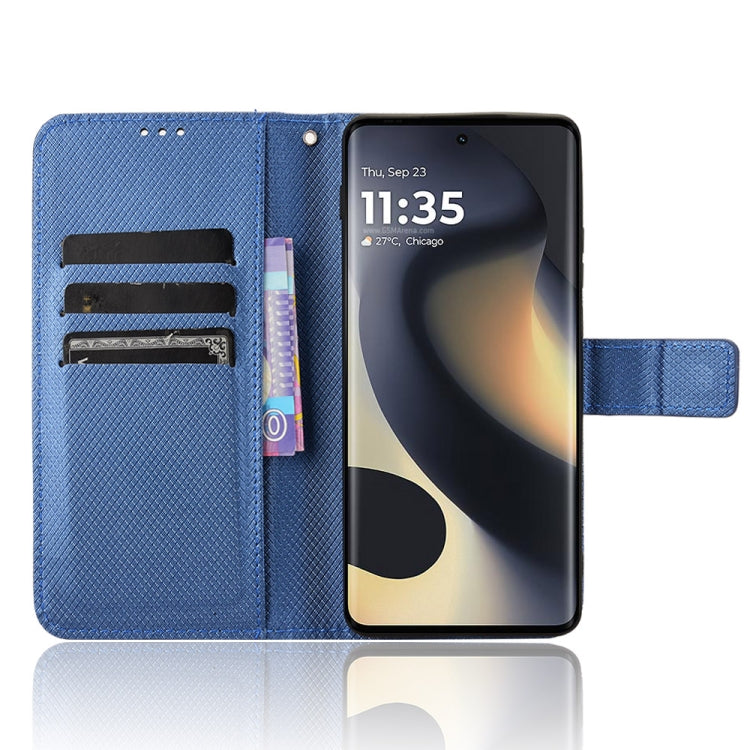 For Motorola Edge 2024 5G Diamond Texture Leather Phone Case(Blue) by buy2fix