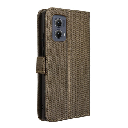 For Motorola Edge 2024 5G Diamond Texture Leather Phone Case(Brown) by buy2fix