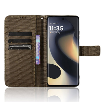 For Motorola Edge 2024 5G Diamond Texture Leather Phone Case(Brown) by buy2fix