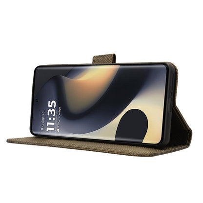 For Motorola Edge 2024 5G Diamond Texture Leather Phone Case(Brown) by buy2fix