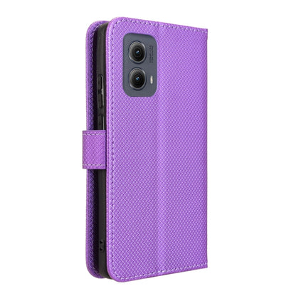 For Motorola Edge 2024 5G Diamond Texture Leather Phone Case(Purple) by buy2fix