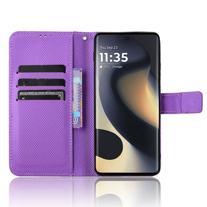 For Motorola Edge 2024 5G Diamond Texture Leather Phone Case(Purple) by buy2fix
