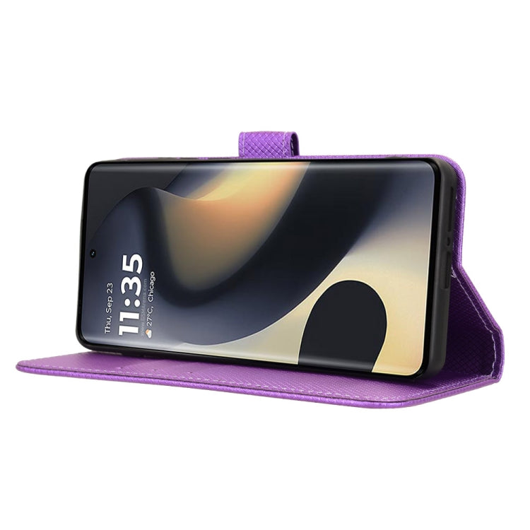 For Motorola Edge 2024 5G Diamond Texture Leather Phone Case(Purple) by buy2fix