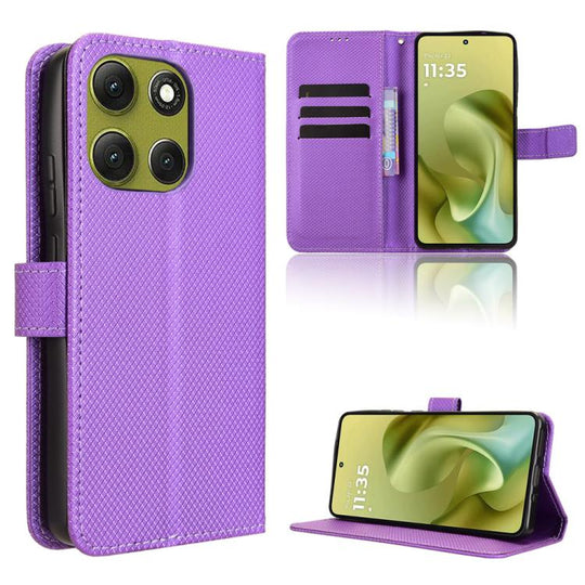 For Motorola Moto G86 Power 5G Diamond Texture Leather Phone Case(Purple)