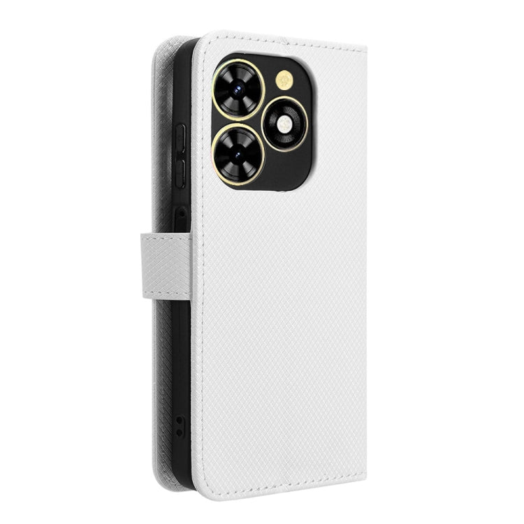 For Tecno Spark Go 2024 Diamond Texture Leather Phone Case(White) by buy2fix