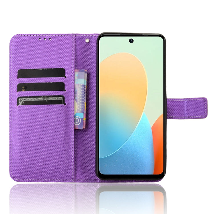 For Tecno Spark Go 2024 Diamond Texture Leather Phone Case(Purple) by buy2fix