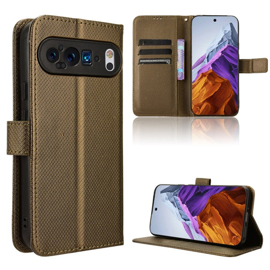 For Google Pixel 9 Pro Diamond Texture Leather Phone Case(Brown) by buy2fix