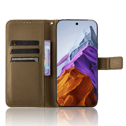 For Google Pixel 9 Pro Diamond Texture Leather Phone Case(Brown) by buy2fix