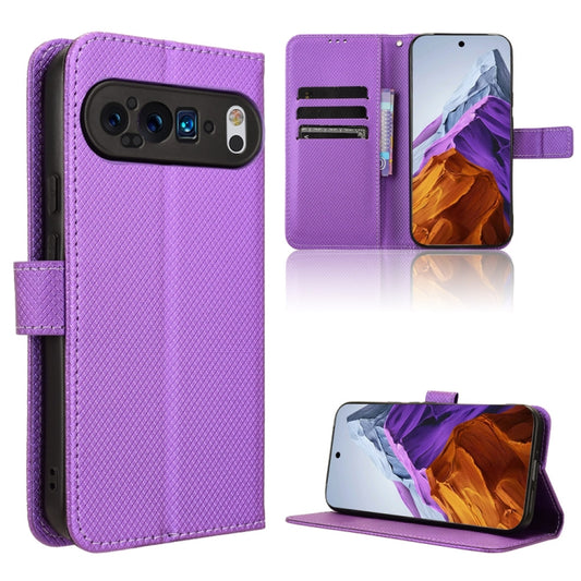 For Google Pixel 9 Pro Diamond Texture Leather Phone Case(Purple) by buy2fix