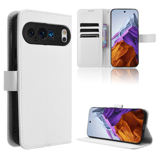 For Google Pixel 9 Diamond Texture Leather Phone Case(White) by buy2fix