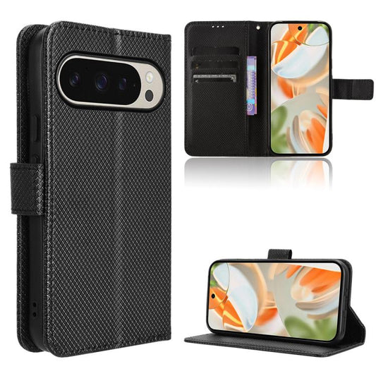 For Google Pixel 10 Pro XL Diamond Texture Leather Phone Case(Black) - Google Cases by buy2fix | Online Shopping UK | buy2fix