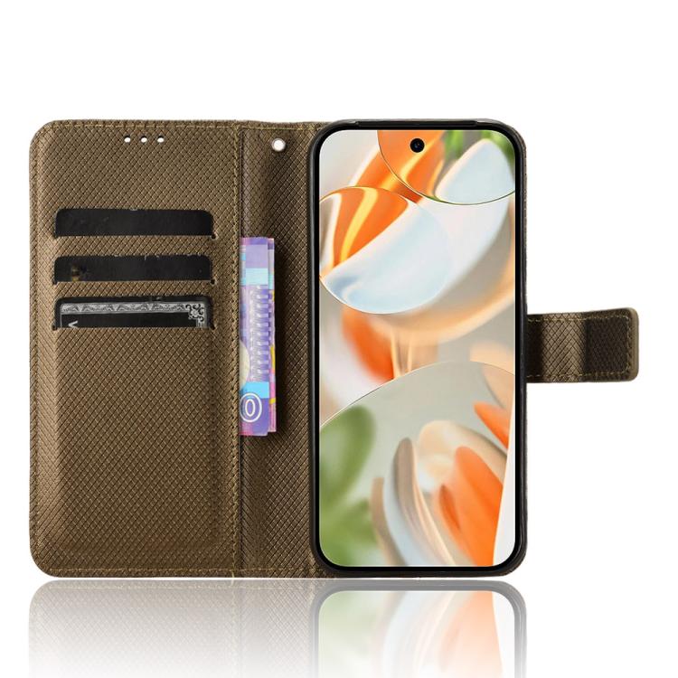 For Google Pixel 10 Pro XL Diamond Texture Leather Phone Case(Brown) - Google Cases by buy2fix | Online Shopping UK | buy2fix