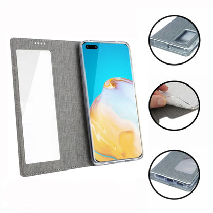 For Huawei P40 ViLi DMX-54 Shockproof TPU + PU Leather View Window Magnetic Attraction Horizontal Flip Protective Case with Card Slots & Holder & Sleep / Wake-up(Champagne Gold) - Huawei Cases by ViLi | Online Shopping UK | buy2fix