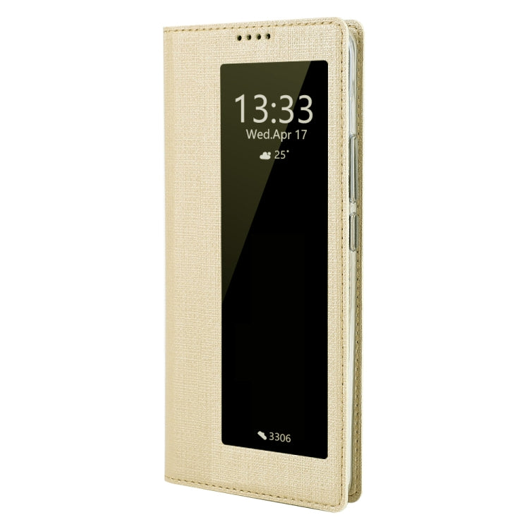 For Huawei P40 Pro ViLi DMX-54 Shockproof TPU + PU Leather View Window Magnetic Attraction Horizontal Flip Protective Case with Card Slots & Holder & Sleep / Wake-up(Champagne Gold) - Huawei Cases by ViLi | Online Shopping UK | buy2fix