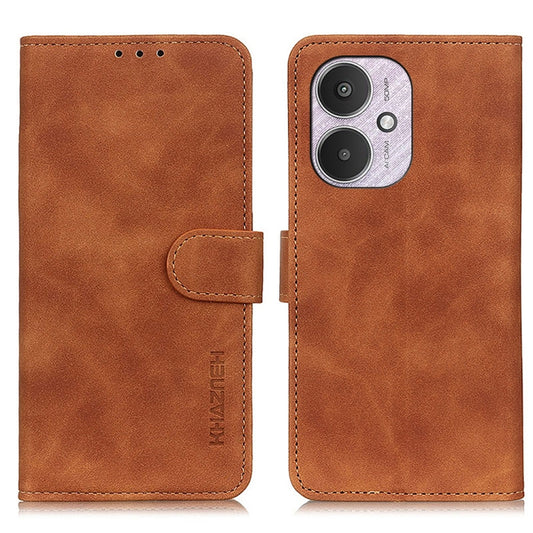 For Xiaomi Redmi 13C KHAZNEH Retro Texture Flip Leather Phone Case(Brown) by buy2fix