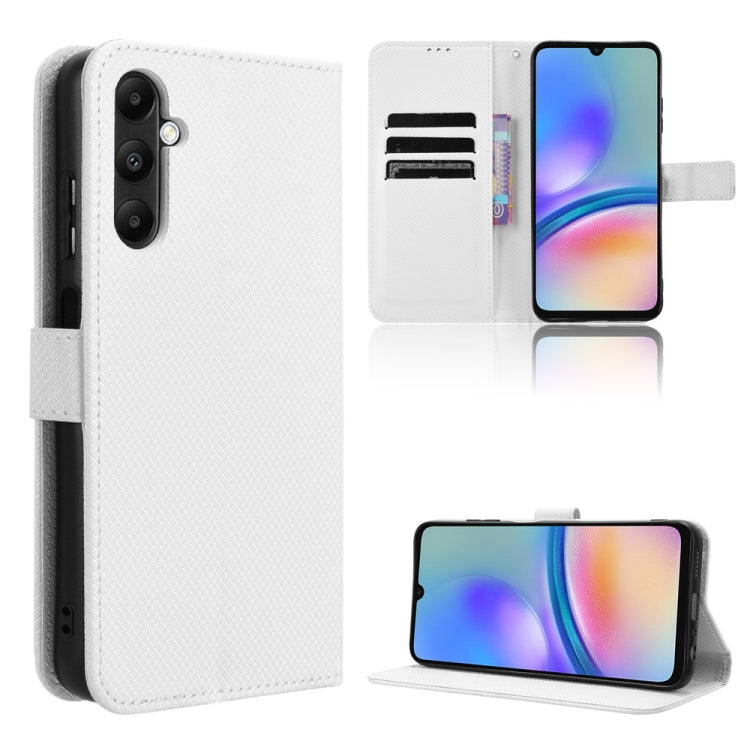 For Samsung Galaxy M14 4G / A05S 4G Diamond Texture Leather Phone Case(White) by buy2fix