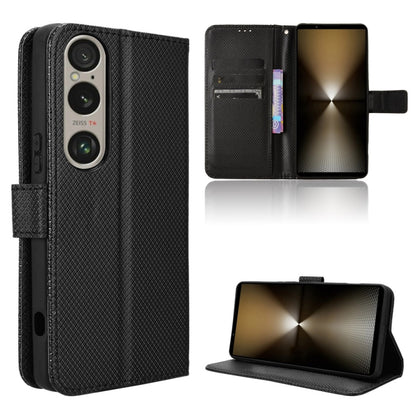 For Sony Xperia 1 VI 2024 Diamond Texture Leather Phone Case(Black) by buy2fix