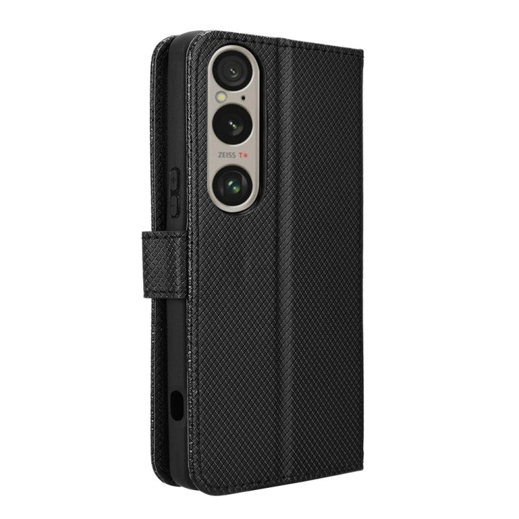 For Sony Xperia 1 VI 2024 Diamond Texture Leather Phone Case(Black) by buy2fix