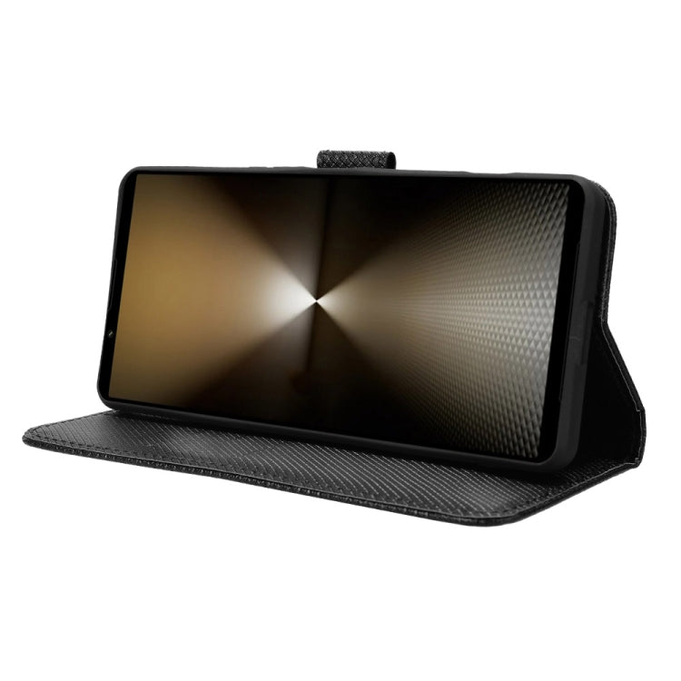 For Sony Xperia 1 VI 2024 Diamond Texture Leather Phone Case(Black) by buy2fix