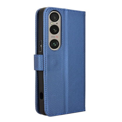 For Sony Xperia 1 VI 2024 Diamond Texture Leather Phone Case(Blue) by buy2fix
