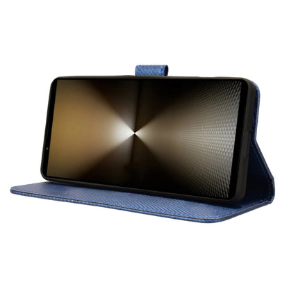 For Sony Xperia 1 VI 2024 Diamond Texture Leather Phone Case(Blue) by buy2fix