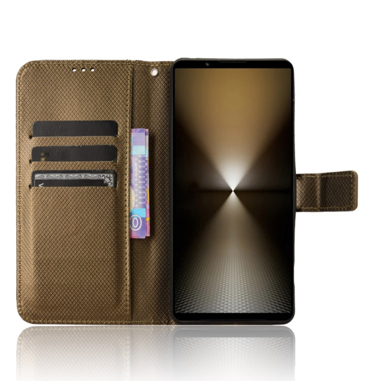 For Sony Xperia 1 VI 2024 Diamond Texture Leather Phone Case(Brown) by buy2fix