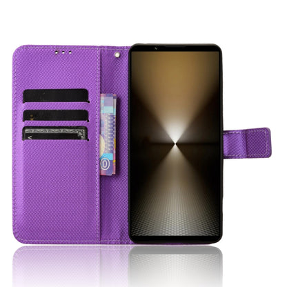 For Sony Xperia 1 VI 2024 Diamond Texture Leather Phone Case(Purple) by buy2fix