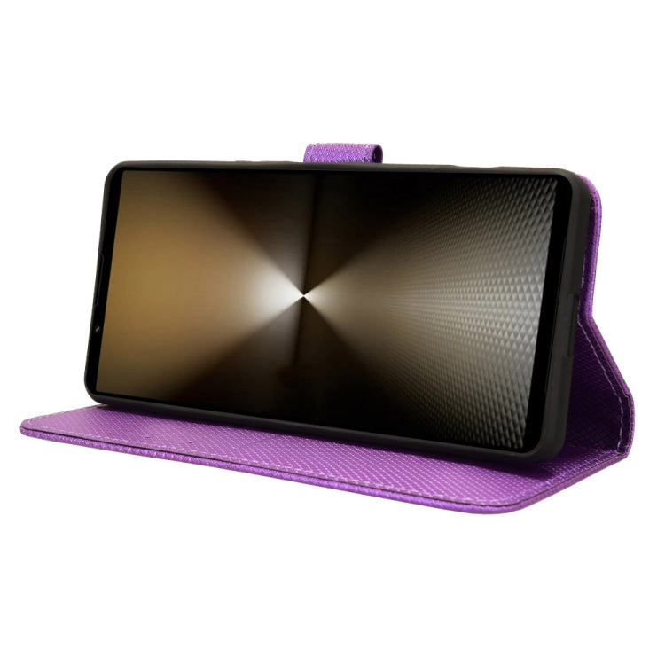 For Sony Xperia 1 VI 2024 Diamond Texture Leather Phone Case(Purple) by buy2fix