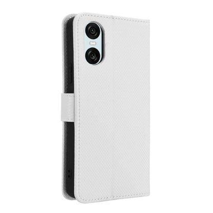 For Sony Xperia 10 VI 2024 Diamond Texture Leather Phone Case(White) by buy2fix