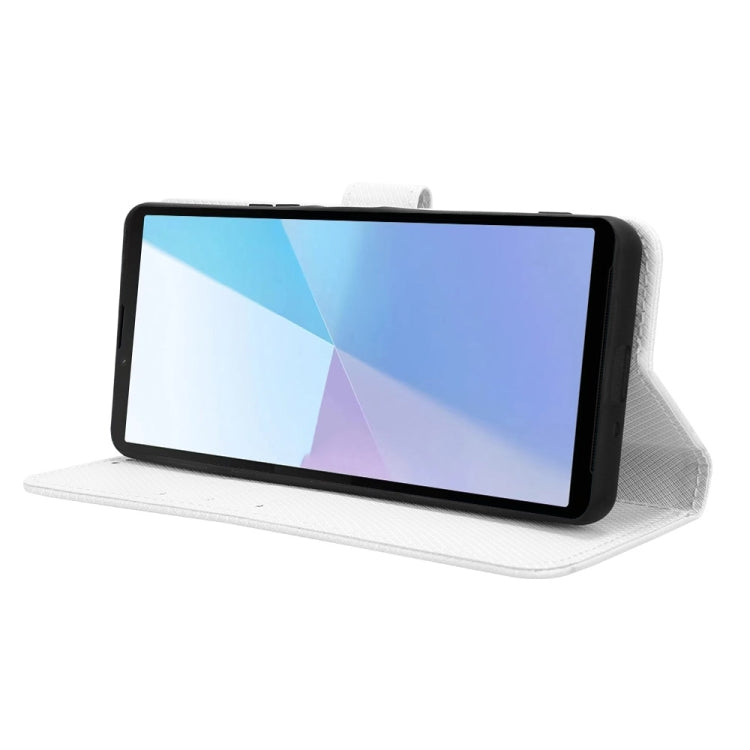 For Sony Xperia 10 VI 2024 Diamond Texture Leather Phone Case(White) by buy2fix