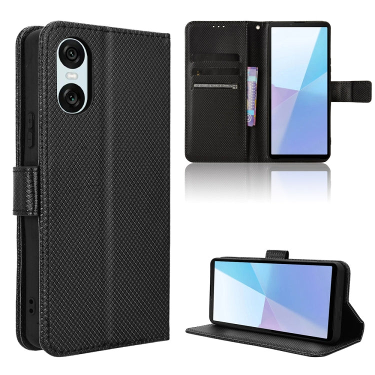 For Sony Xperia 10 VI 2024 Diamond Texture Leather Phone Case(Black) by buy2fix