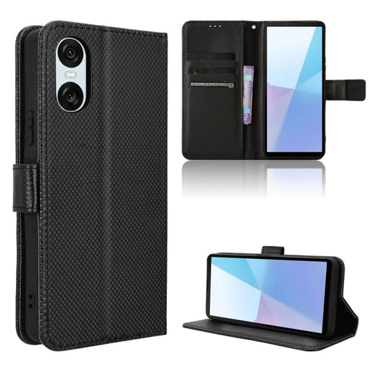 For Sony Xperia 10 VI 2024 Diamond Texture Leather Phone Case(Black) by buy2fix