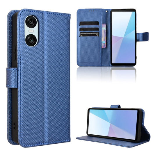For Sony Xperia 10 VI 2024 Diamond Texture Leather Phone Case(Blue) by buy2fix