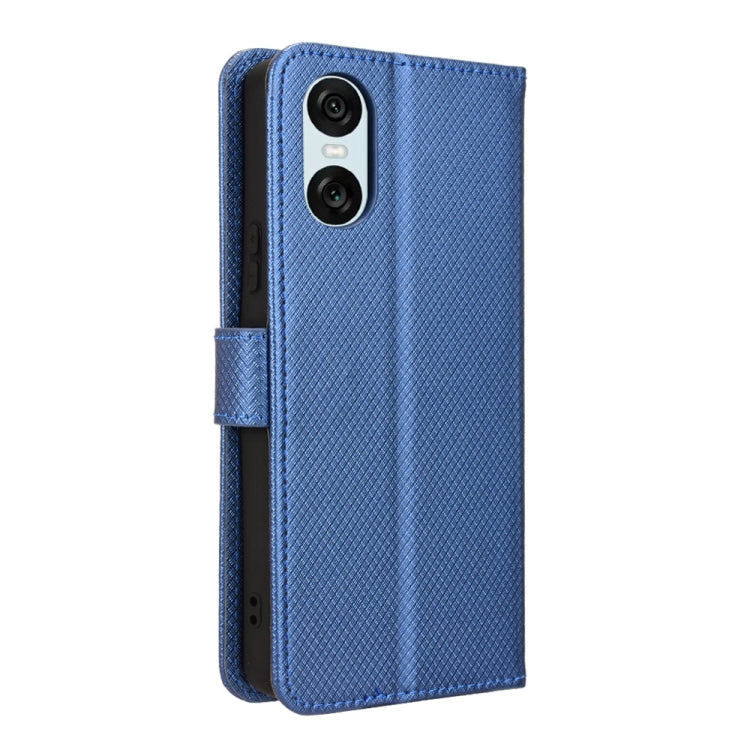 For Sony Xperia 10 VI 2024 Diamond Texture Leather Phone Case(Blue) by buy2fix