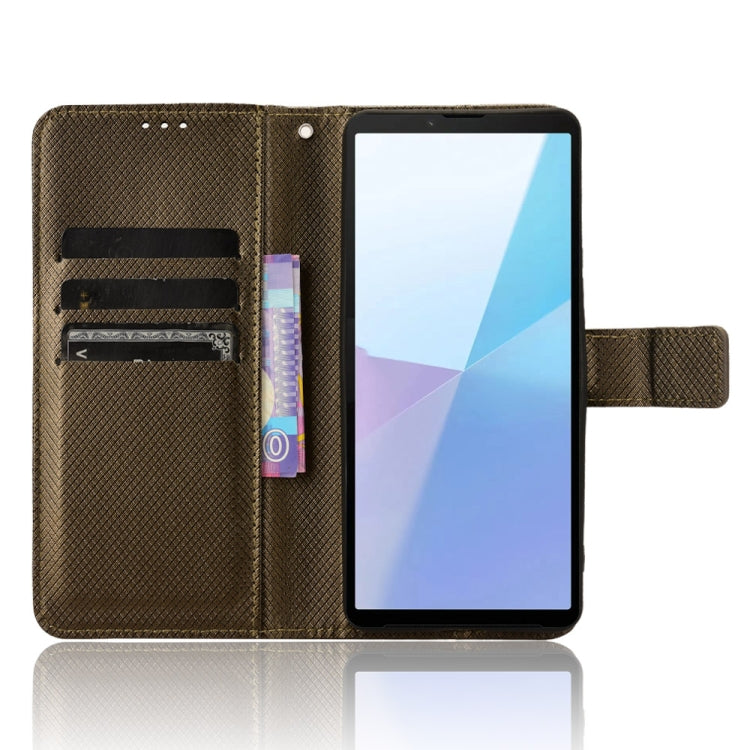 For Sony Xperia 10 VI 2024 Diamond Texture Leather Phone Case(Brown) by buy2fix
