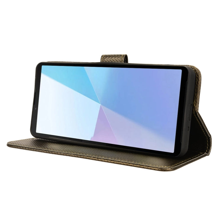 For Sony Xperia 10 VI 2024 Diamond Texture Leather Phone Case(Brown) by buy2fix