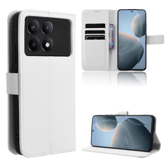 For Xiaomi Redmi K70 / K70 Pro Diamond Texture Leather Phone Case(White) - Xiaomi Cases by buy2fix | Online Shopping UK | buy2fix
