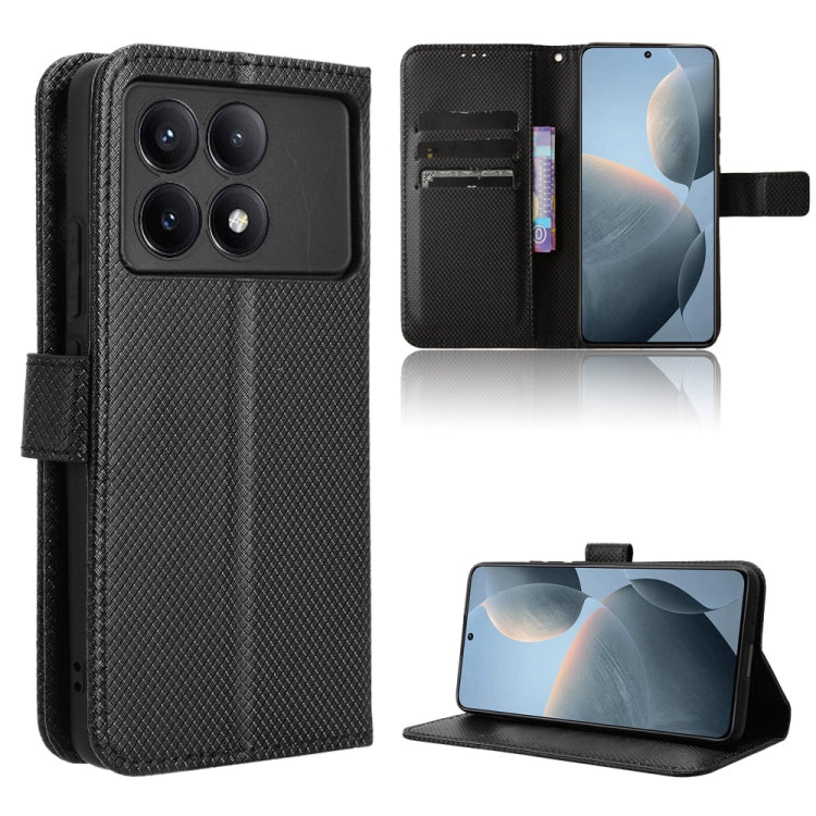 For Xiaomi Redmi K70 / K70 Pro Diamond Texture Leather Phone Case(Black) - Xiaomi Cases by buy2fix | Online Shopping UK | buy2fix