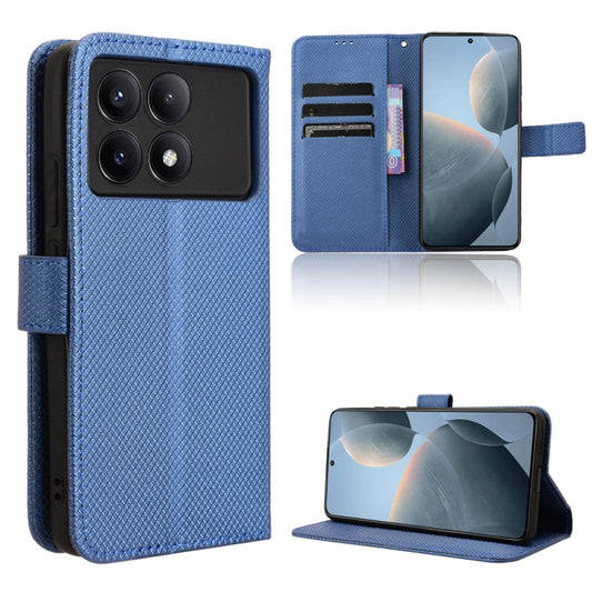 For Xiaomi Redmi K70 / K70 Pro Diamond Texture Leather Phone Case(Blue) - Xiaomi Cases by buy2fix | Online Shopping UK | buy2fix