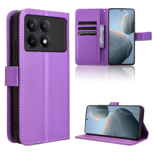 For Xiaomi Redmi K70 / K70 Pro Diamond Texture Leather Phone Case(Purple) - Xiaomi Cases by buy2fix | Online Shopping UK | buy2fix