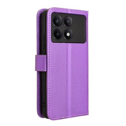 For Xiaomi Redmi K70 / K70 Pro Diamond Texture Leather Phone Case(Purple) - Xiaomi Cases by buy2fix | Online Shopping UK | buy2fix