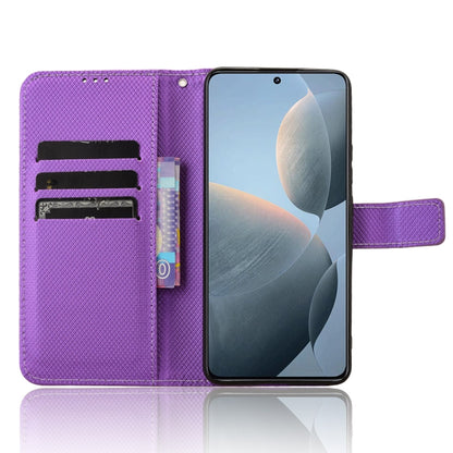 For Xiaomi Redmi K70 / K70 Pro Diamond Texture Leather Phone Case(Purple) - Xiaomi Cases by buy2fix | Online Shopping UK | buy2fix