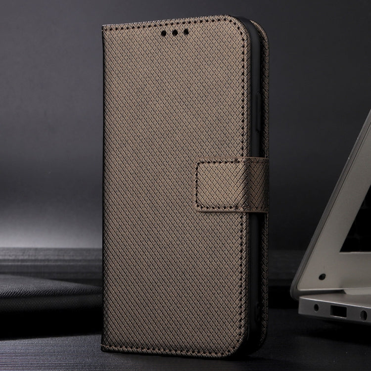 For Xiaomi Redmi K70E / Poco X6 Pro Diamond Texture Leather Phone Case(Brown) - Xiaomi Cases by buy2fix | Online Shopping UK | buy2fix