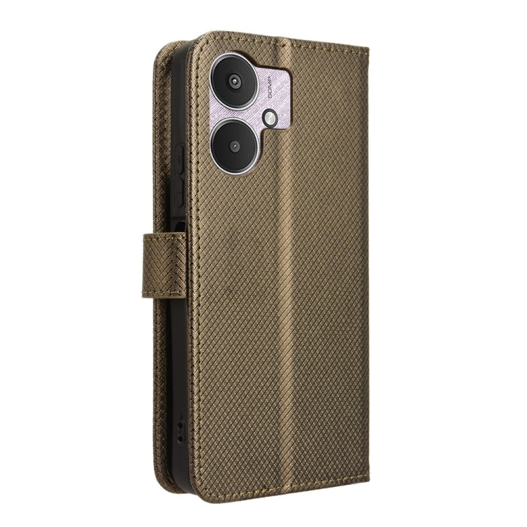 For Xiaomi Redmi 13C 5G / 13R 5G Diamond Texture Leather Phone Case(Brown) by buy2fix