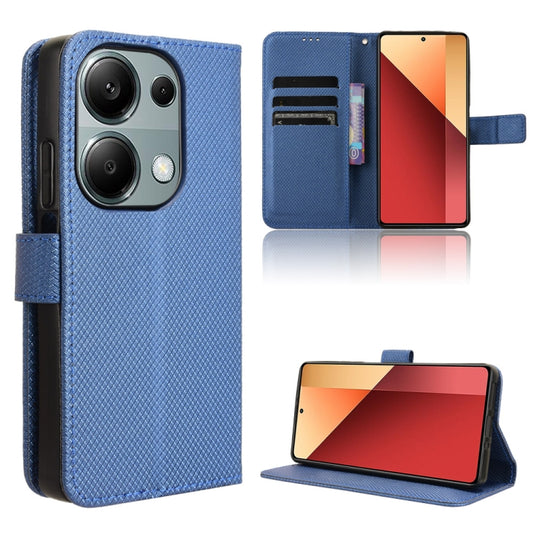 For Xiaomi Redmi Note 13 Pro 4G Global Diamond Texture Leather Phone Case(Blue) - Xiaomi Cases by buy2fix | Online Shopping UK | buy2fix