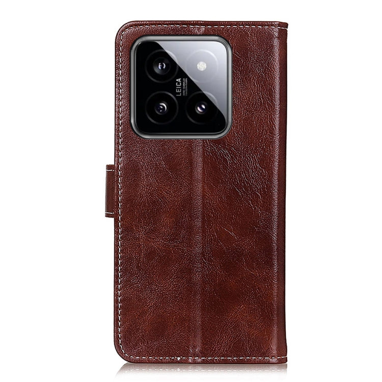 For Xiaomi 14 Retro Crazy Horse Texture Leather Phone Case(Brown) - Xiaomi Cases by buy2fix | Online Shopping UK | buy2fix